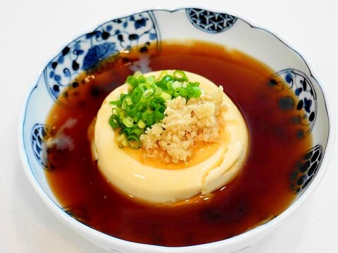 キンキンに冷やした冷酒と!冷やしあんかけ寄せ豆腐